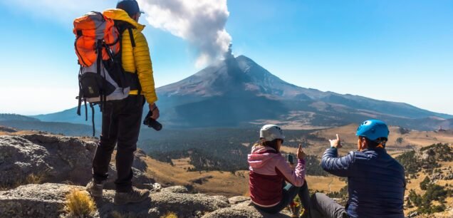 The,Young,Man,Walking,On,The,Mountain,Iztaccihuatl,At,Dawn