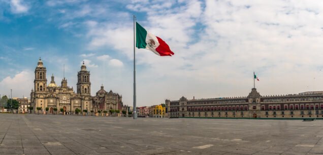 Panoramic,View,Of,Zocalo,And,Cathedral,-,Mexico,City,,Mexico