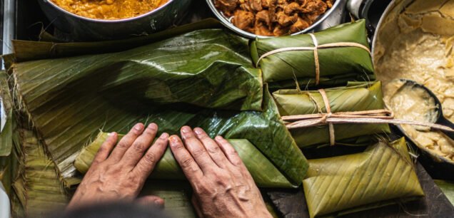 An,Overhead,Shot,Of,Person,Preparing,Honduran,Tamales